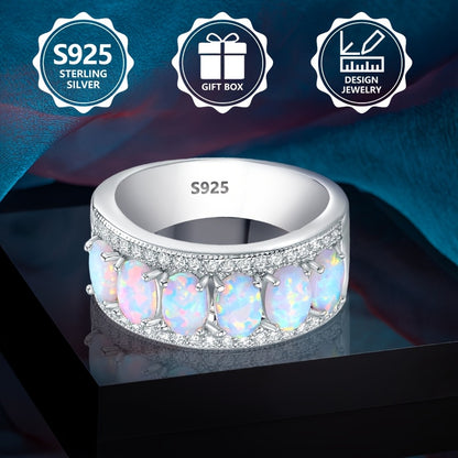 Un anello da donna spettacolare, realizzato in argento sterling 925, elegante e alla moda, abbellito da pietre naturali. Questo bellissimo gioiello è perfetto per le vacanze, l'uso quotidiano e rappresenta un regalo commemorativo ideale per gli amici.
