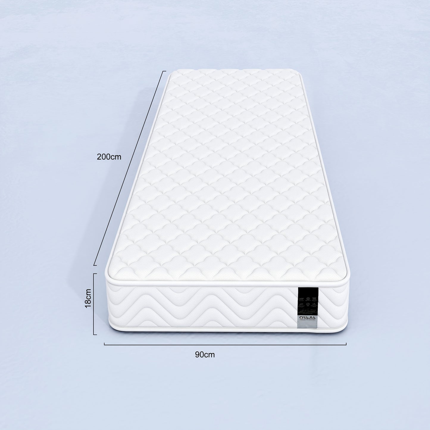 Materasso in Memory Foam e Molla - Singolo/Double (90/140/160*200*18cm) | Spessore Medio-Firmato & Supporto del Sonno a Bobina Aperta | Sollievo dalla Pressione