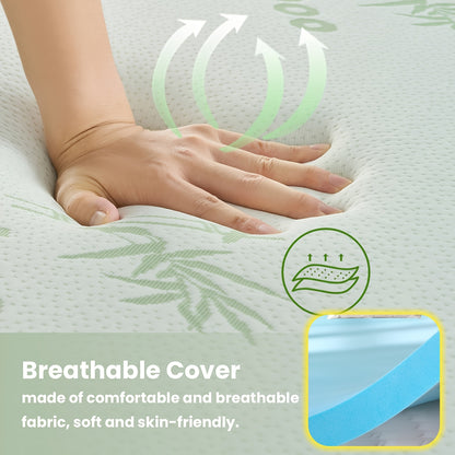 Coprimaterasso in Gel Blu con Design Jacquard Unico, Protezione Materasso 4cm o 6cm, Offre Supporto Confortevole, Il Coprimaterasso è Facile da Rimuovere e Lavabile in Lavatrice, La Scelta Migliore per il Shopping.