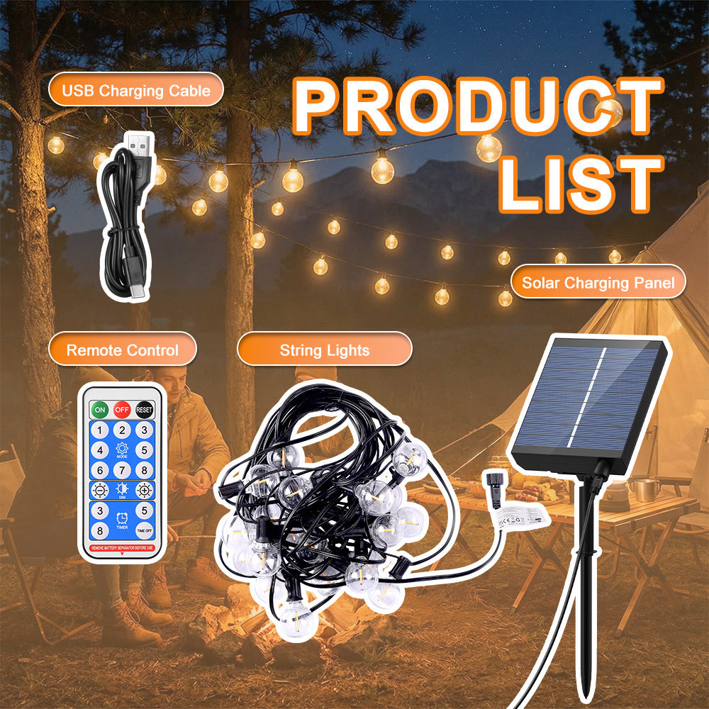 Catena Luminosa Solare da Esterno, 15M/20M/30M LED Luci da Giardino Dimmerabili Timer 8 modalità di illuminazione regolabili per Picnic Turistici, Atmosfera Decorativa, Illuminazione Cortile, Feste di Matrimonio, Cortili Esterni, Pergola Patio