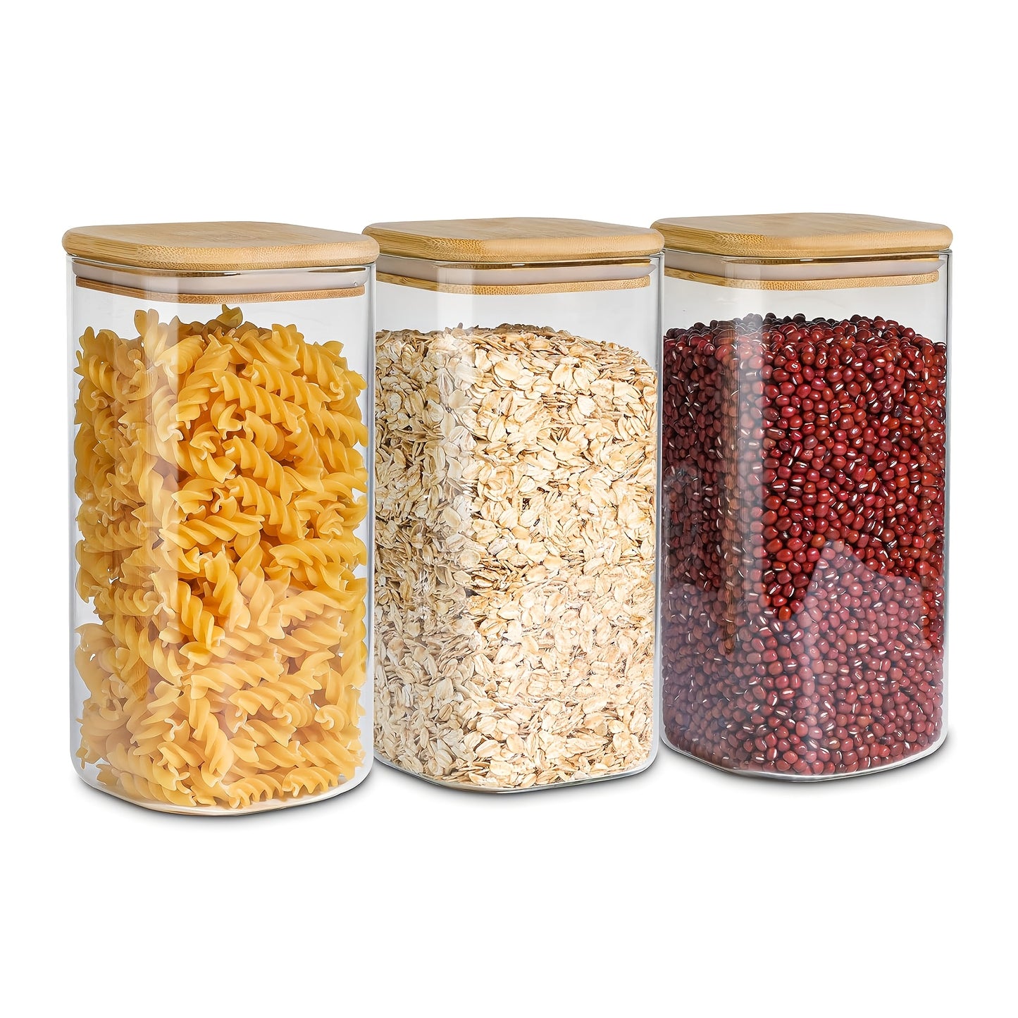 Magonia, 3pz/6pz Barattoli in Vetro per Conservazione Alimenti, Contenitori Ermetici in Vetro Trasparente con Coperchio, Barattoli per Spezie, Tè in Fiori, Caffè e Zucchero, Barattoli Ermetici da Cucina 24oz/51oz/73oz