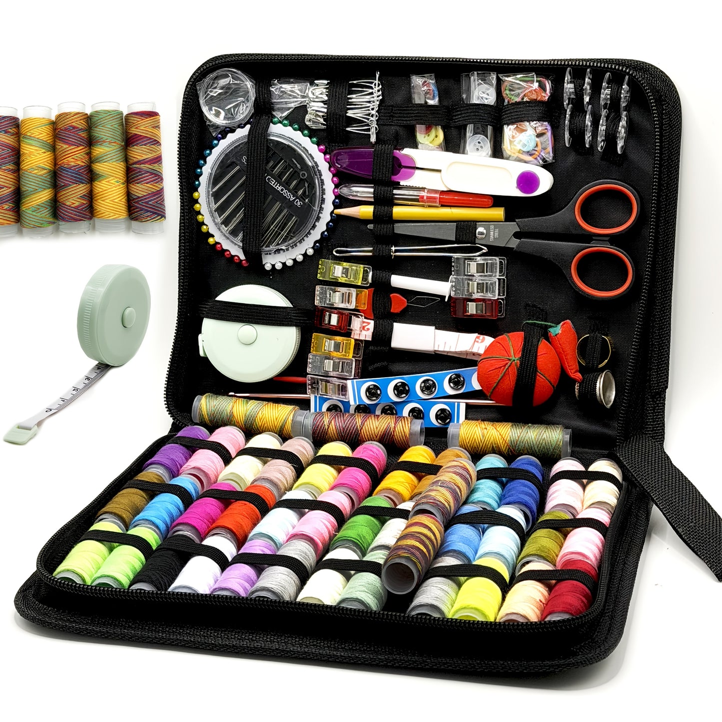 Kit Regalo da Cucito 269 Pezzi per Nonna, Mamma, Amici, Principianti Adulti, Viaggiatori – Forniture e Accessori da Cucito Portatili con Custodia – Include Filo, Aghi, Forbici, Metro a Nastro, Spilli e Altro