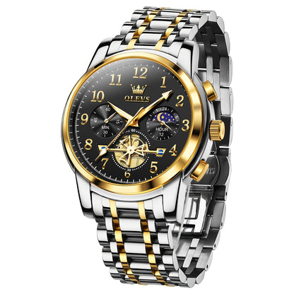 OLEVS Orologi da Uomo Classici Business Dress Analogico Quarzo Quadrante Digitale Orologio da Uomo Moda Lusso Bracciale in Acciaio Inossidabile Luminoso con Calendario Orologio da Polso da Uomo Regali Romantici Relojes De Hombre Quadrante Blu/Nero/Bianco/
