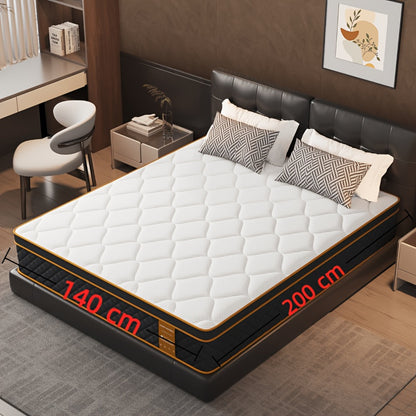 Materasso, Materasso ibrido in memory foam da 10 pollici (confezionato), Media rigidità, Molla a sacco per il sollievo dalla pressione, Isolamento del movimento. Disponibile in varie misure