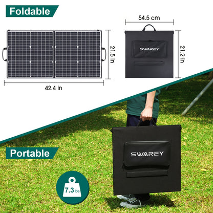 Caricatore Portatile Pieghevole a Pannello Solare Ricarica Rapida con USB-C PD3.0 USB QC3.0 DC 18V Leggero con Supporto per Campeggio Centrale Elettrica Generatore Solare Power Bank per Telefoni Cellulari, Senza Batteria