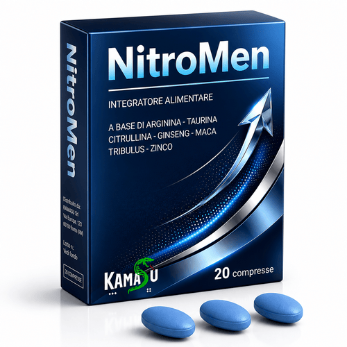 Integratore UOMO Potenziato con Maca nera, Arginina, Tribulus Terrestris, Taurina, Citrullina, Zinco - 20 Compresse Made in Italy