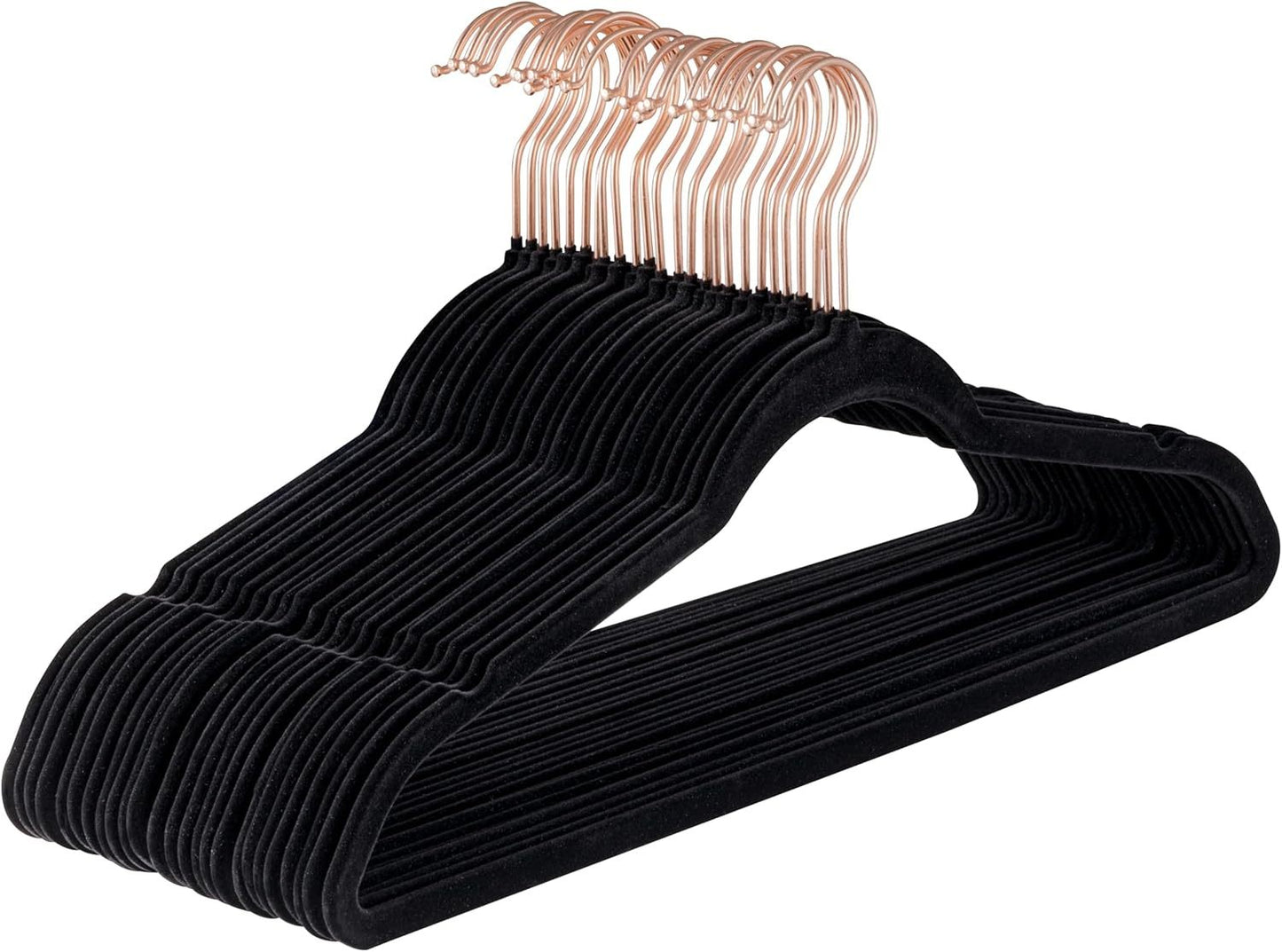 Baroni Home Grucce in Velluto Salvaspazio 44,5 cm – Appendiabiti Antiscivolo con Gancio in Oro o Argento – Design Elegante e Ultra Sottile, Ideali per Vestiti, Camicie, Cappotti – Alta Capacità di Carico – Set da 20 o 50 Pezzi per Organizzare al Meglio il