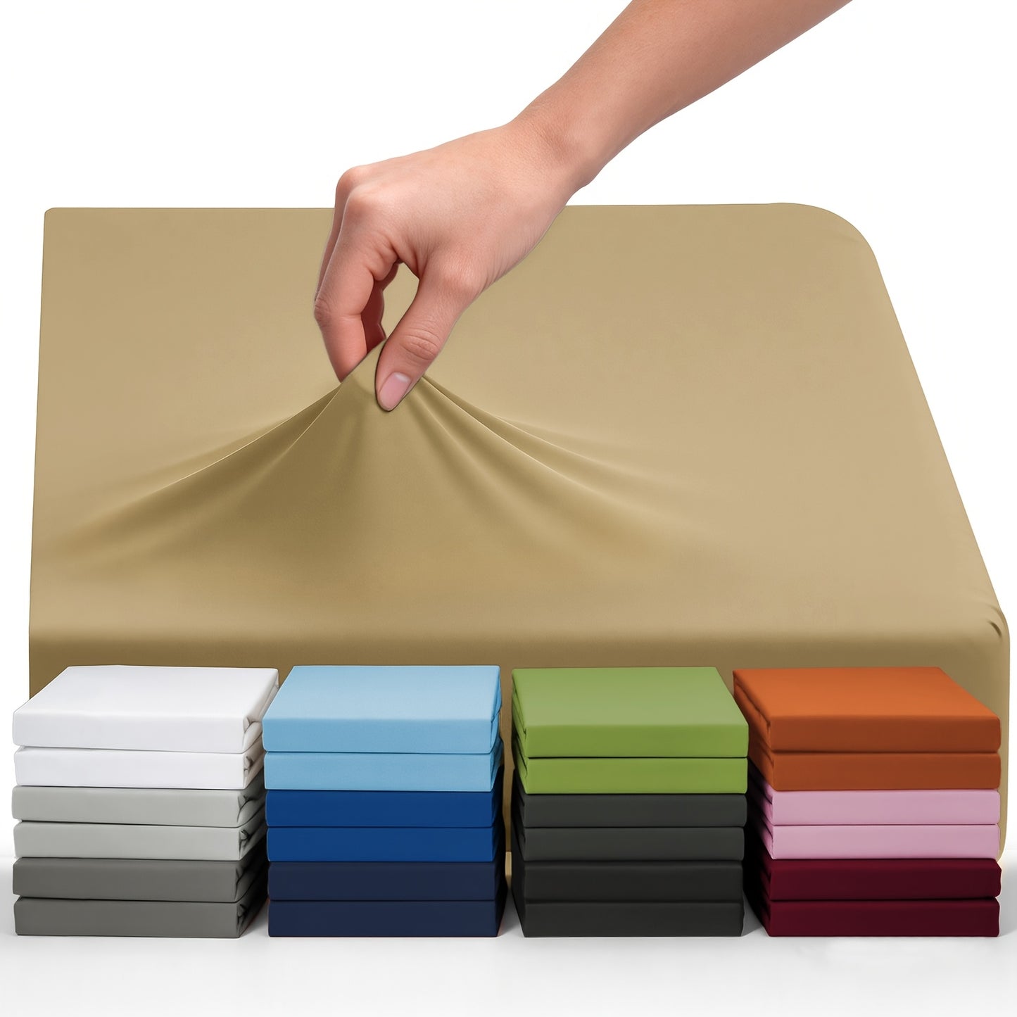 Lenzuolo con angoli elastici 1 pz in jersey di cotone bambù, lenzuolo con angoli elastici in misto cotone jersey, lenzuolo con angoli elastici/coprimaterasso/copriletto con angoli elastici su tutto il perimetro, realizzato in morbido e traspirante materia