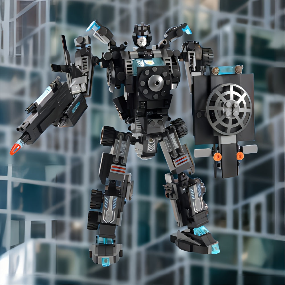 BricZplay 1100DIY Edizione Commemorativa Set di Blocchi da Costruzione Pattuglia Cittadina Aerei/Robot Fantastici Regali per Festival Regali per il Ringraziamento, Halloween, Natale, Capodanno - Migliori Regali per Pasqua