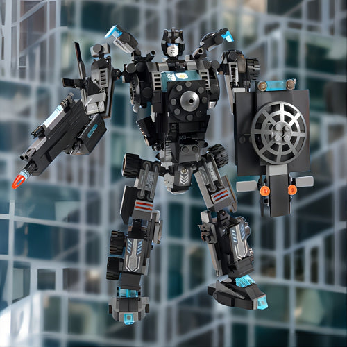 BricZplay 1100DIY Edizione Commemorativa Set di Blocchi da Costruzione Pattuglia Cittadina Aerei/Robot Fantastici Regali per Festival Regali per il Ringraziamento, Halloween, Natale, Capodanno - Migliori Regali per Pasqua