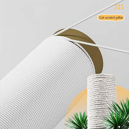 Tiragraffi per gatti in canapa bianca da 80 cm, resistente tiragraffi in sisal, facile da montare, base stabile per evitare ribaltamenti, protegge divani e mobili, giocattolo tiragraffi per gatti da interno, mobili minimalisti in stile nordico per animali