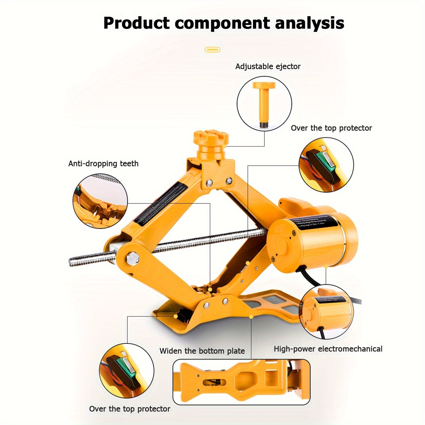 Cric a forbice da 3 tonnellate elettrico per auto, kit da 12V CC, kit di attrezzi per martinetto per pneumatici, martinetto a carrello con sollevamento manuale a risparmio di fatica per auto, SUV, furgone, riparazione e cambio pneumatici, kit di emergenza