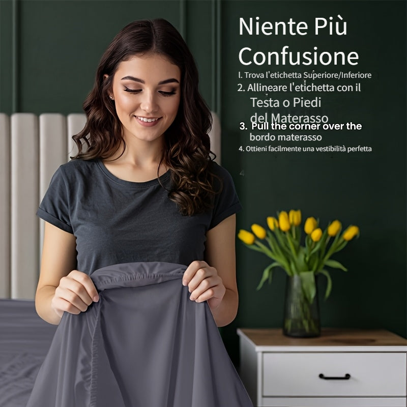 1 pezzo Lenzuolo con angoli puro, tinta unita, ultra morbido con tasche profonde e fascia elastica, traspirante e delicato sulla pelle, cerniera letto cuscino oído cesta euforia e strà di protrazione + elastico, cappio e laccio, bordo a nastro e fodera pe