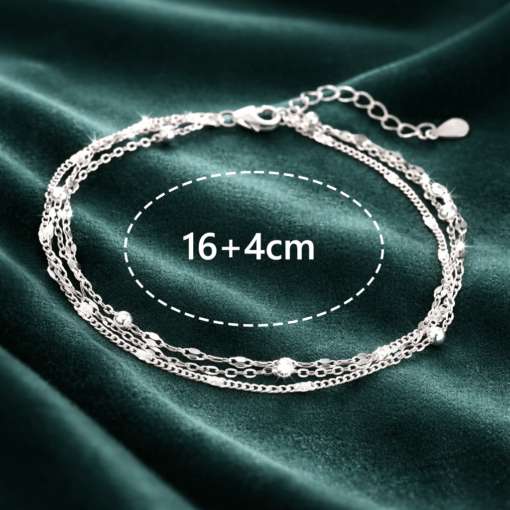 Bracciale da donna in argento 925, braccialetto dell'amicizia regolabile, multistrato - Gioiello creativo da donna, regalo per San Valentino, compleanno, Natale