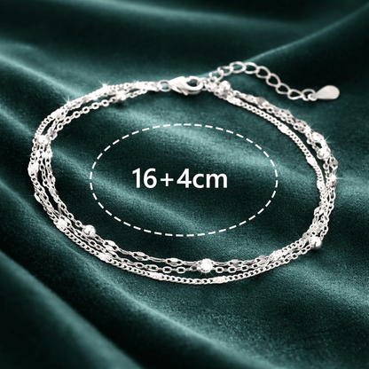 Bracciale da donna in argento 925, braccialetto dell'amicizia regolabile, multistrato - Gioiello creativo da donna, regalo per San Valentino, compleanno, Natale