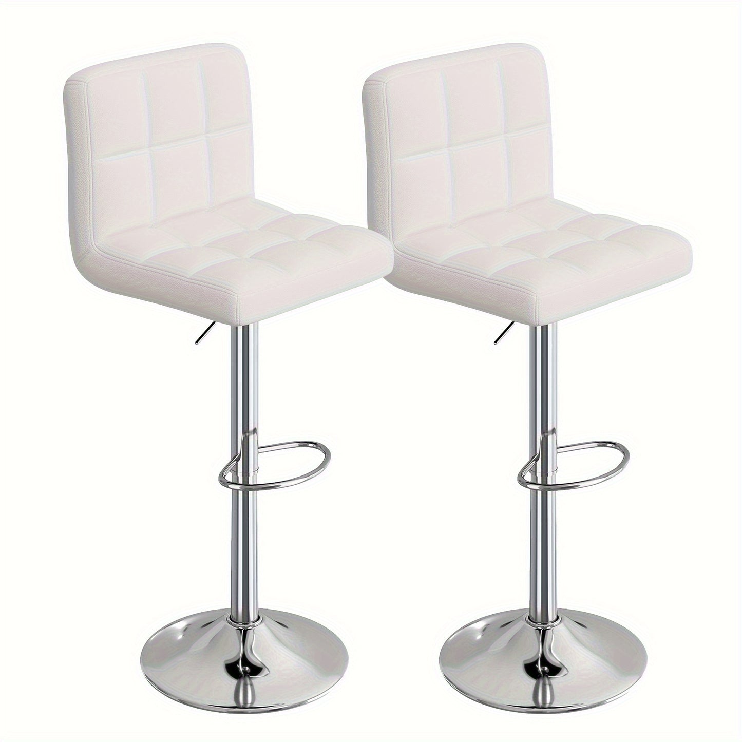 Set di 2 sgabelli da bar, sgabelli da bar girevoli regolabili in pelle PU, sedie da ricezione moderne con schienale e poggiapiedi, sgabelli da bar ad altezza bancone adatti per ufficio, bar, cucina, sala da pranzo