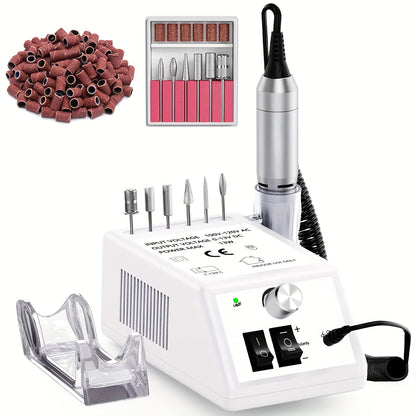 Fresatrice elettrica per unghie 20000RPM, set per unghie in acrilico, lima per unghie, rimozione smalto gel per manicure con 1 confezione di strisce abrasive, lega di alluminio