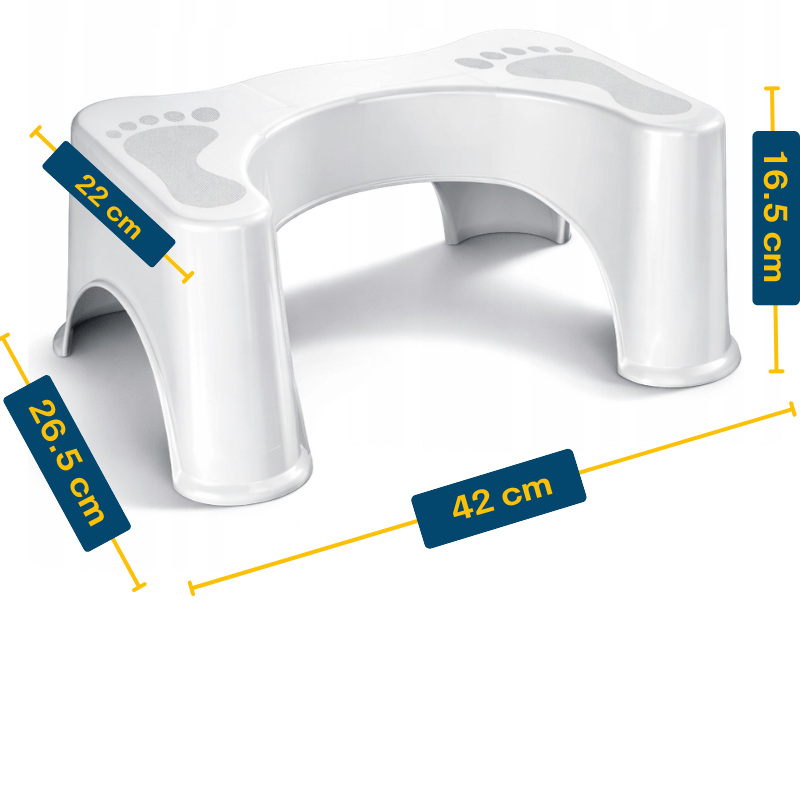 Poggiapiedi Ergonomico per WC 17 cm, Piedistallo da Bagno 42 cm, Sgabello per WC in Materiali Riciclati, Antiscivolo per Adulti e Bambini, 1 pz.