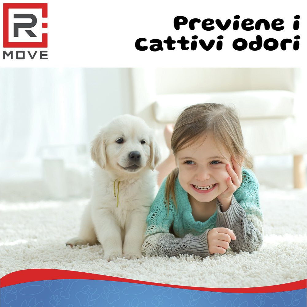 RMOVE 100 Traversine cane pipì 60x60 con adesivi - EXTRA Assorbenti con rivestimento antiodore (100 pz 60X60 cm)