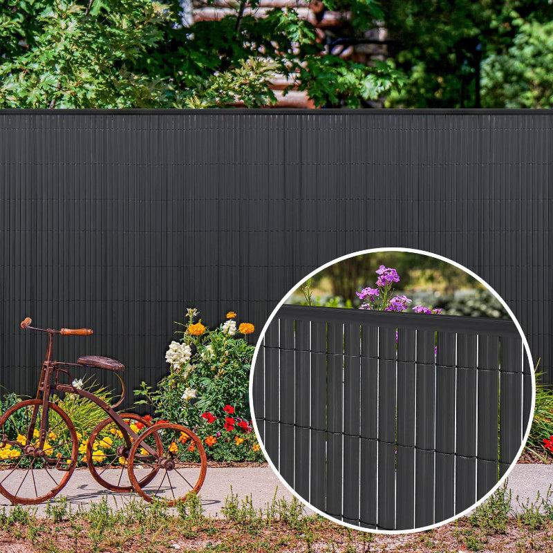Profilo copertura per recinzione in PVC, 5 pezzi X 1M, progettato come accessorio di protezione per schermi privacy in PVC. Ogni profilo è lungo 1M, disponibile in confezione da 5. Resistente, resistente alle intemperie e facile da installare, ideale per