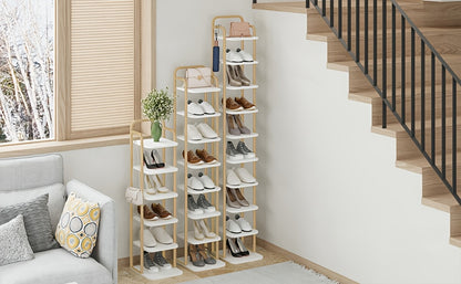 Rack per scarpe verticale, ripiani per scarpe, torre per scarpe per spazi piccoli, autoportante, regolabile, risparmia spazio, 10 livelli