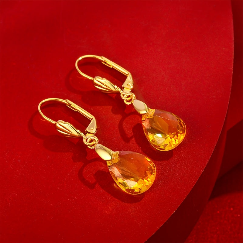 Magazzino Locale, Orecchini Pendenti da Donna in Argento Sterling 925 con Elegante Cristallo Artificiale Verde, Regalo Perfetto per San Valentino, Natale e Uso Quotidiano, Forniti con una Bellissima Scatola Regalo.