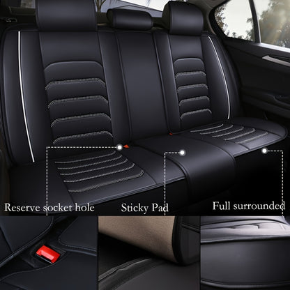 Set Completo di Coprisedili Auto Premium a 5 Posti, Universale per la Maggior Parte dei Veicoli, Protezione Antiscivolo a Copertura Totale con Cuscini Poggiatesta, Design Resistente ed Elegante
