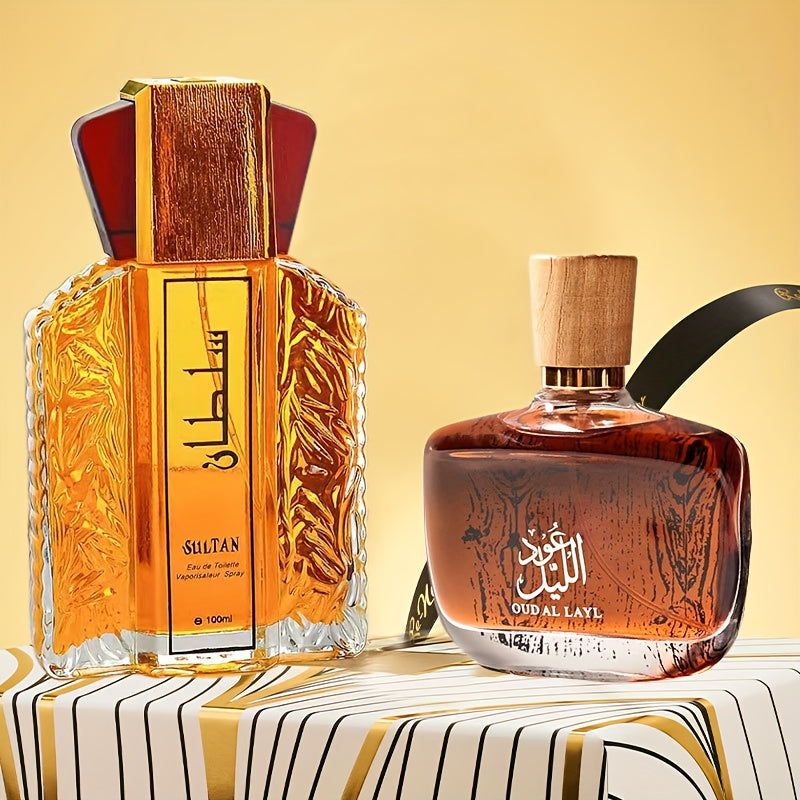 Due profumi classici da uomo, profumi arabi da uomo, set da 2 pezzi, confezionati singolarmente, fragranza legnosa, la prima scelta per regali di festa, adatti per fidanzati e amici