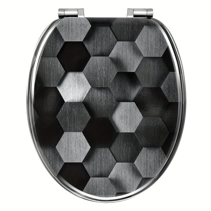 Copriwater con chiusura soft, sedile WC forma O in MDF, copriwater con motivo, sedile WC coperchio WC, facile installazione dal basso, capacità di carico fino a 175 kg