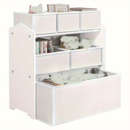 Mobiletto contenitore monoblocco con sei cassetti, ideale per organizzare e decorare la tua casa. Questa scatola portaoggetti in tessuto non tessuto è perfetta per varie stanze, tra cui soggiorno, camera da letto e bagno. Le dimensioni sono 63X60X30 cm, d