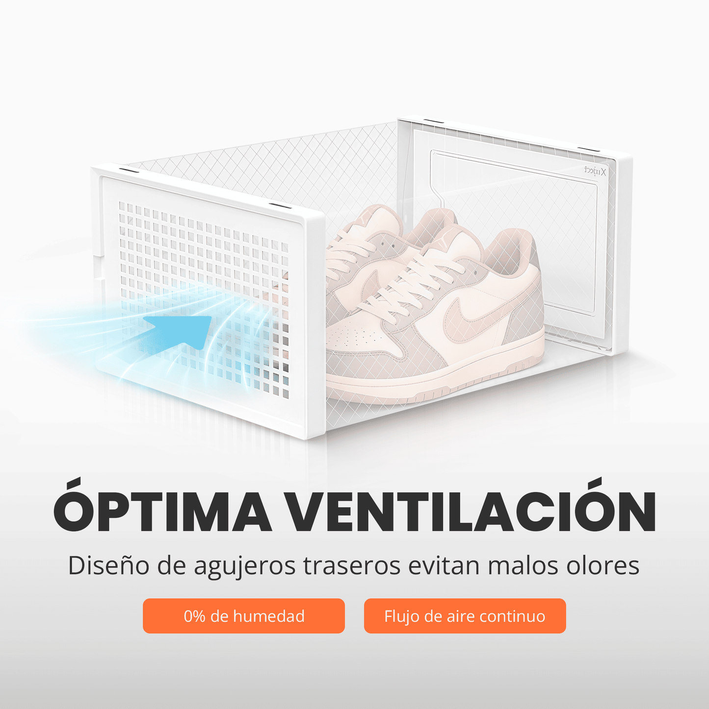 RELAXTY Organizzatore Scarpe – Scatole per Scarpe Impilabili Trasparenti con Apertura Frontale, Sistema Anti-Ribaltamento e Ventilazione
