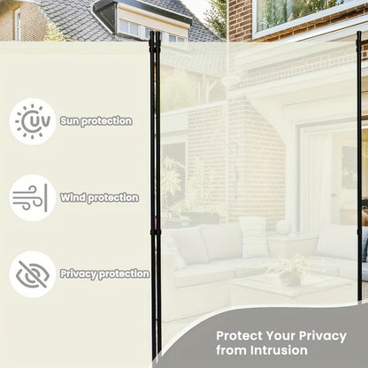 1 pz Schermo Privacy Pieghevole a 3 Parti | Uso Interno Esterno, Protezione Solare, Facile da Montare e Smontare, Facile da Pulire, Adatto per Giardini, Balconi, Terrazze, 255 X 182Cm, Materiale in Tessuto, Colore Misto