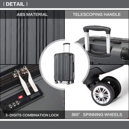 Valigia da imbarco 55x35x20cm a guscio rigido in ABS con trolley da viaggio, bagaglio a mano da cabina, 33L, regalo per Black Friday, Giorno del Ringraziamento, Natale