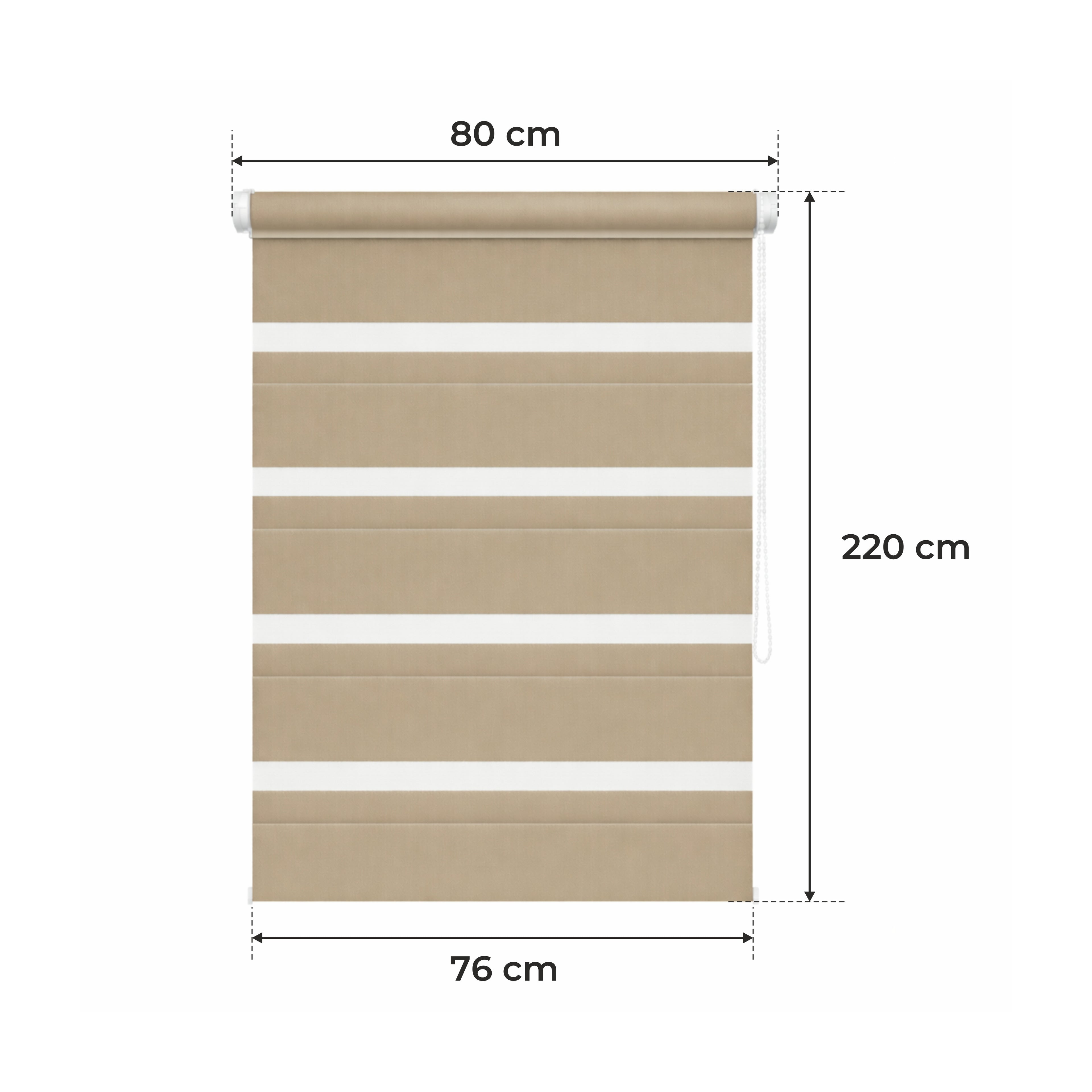 Tenda a rullo giorno e notte - MARRONE CHIARO - 32 misure - BOJANEK DAY & NIGHT - Installazione finestra non invasiva, nessuna foratura richiesta, regolazione a catena, supporti regolabili per vari spessori di finestra, design moderno, protezione dalla lu