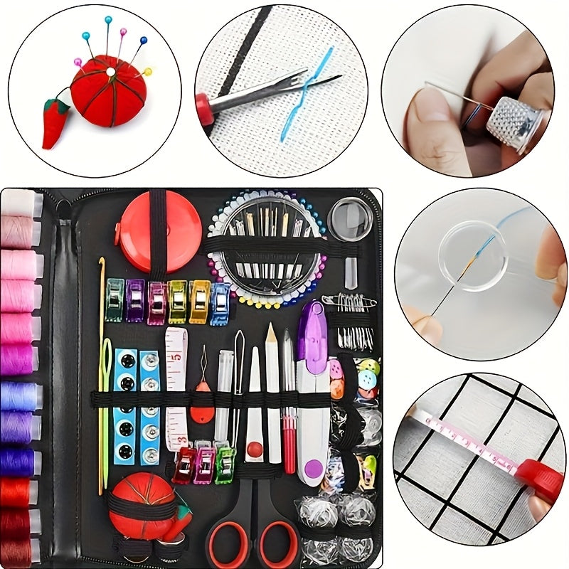 Kit Regalo da Cucito 269 Pezzi per Nonna, Mamma, Amici, Principianti Adulti, Viaggiatori – Forniture e Accessori da Cucito Portatili con Custodia – Include Filo, Aghi, Forbici, Metro a Nastro, Spilli e Altro