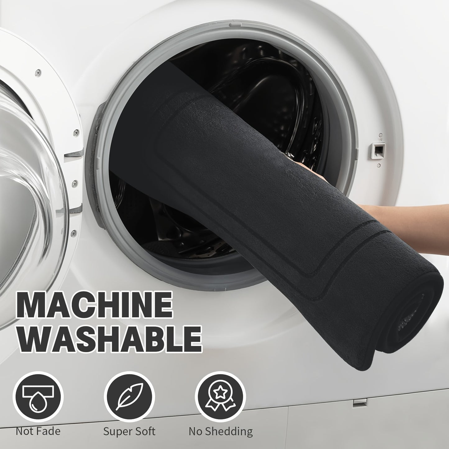 Set di 3 tappeti antiscivolo per bagno, tappetino da bagno ispessito super assorbente, tappetino morbido ad asciugatura rapida, con tappetino per WC a forma di U, tappetino per pavimento del bagno, tappetino da doccia, vasca da bagno, box doccia, accessor