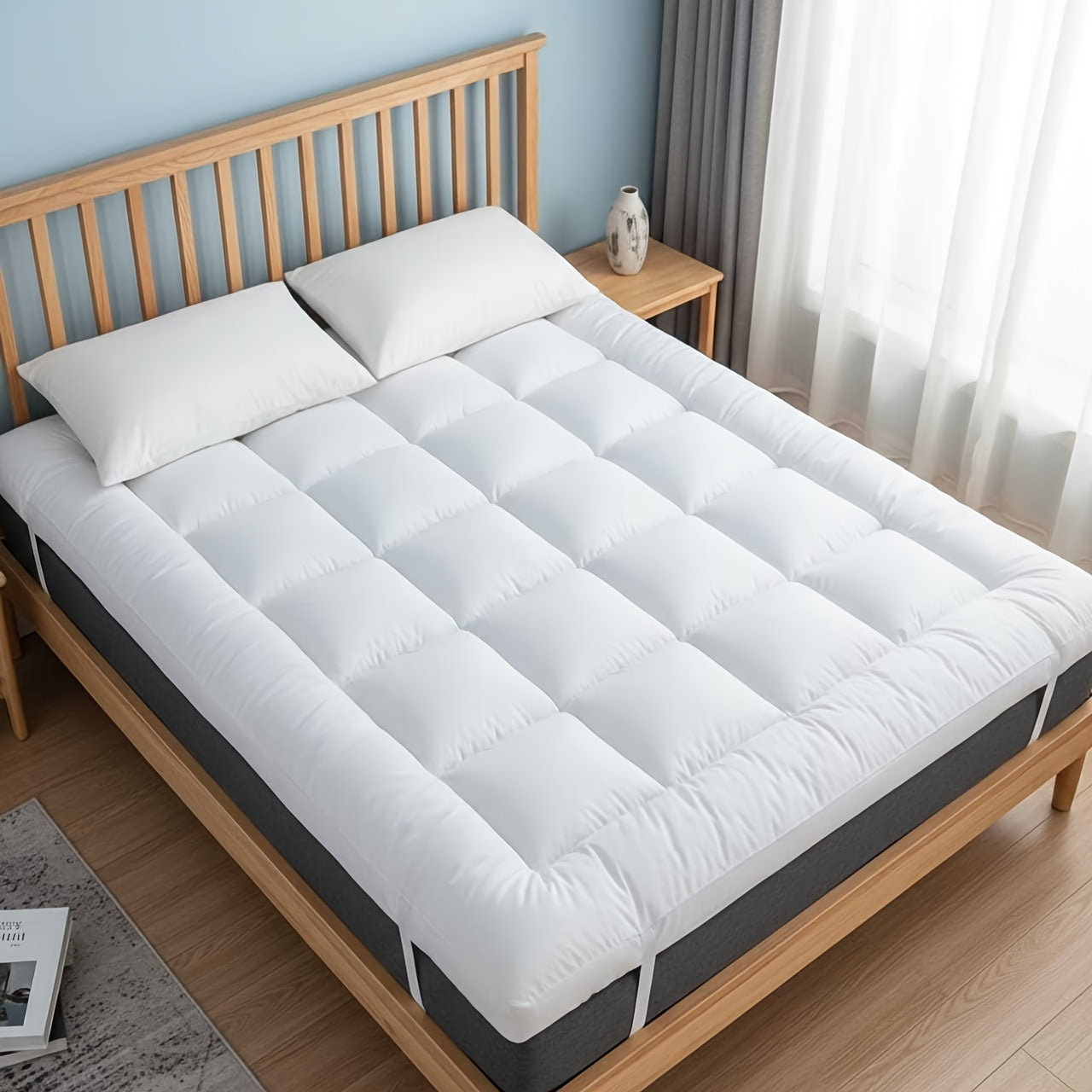 Coprimaterasso Ultra-Morbido, Tatami Giapponese, Materasso Sottile Imbottito di Qualità Alberghiera 800Gsm, Tappetino Coreano, Futon Lavabile in Lavatrice, Coprimaterasso Traspirante e Caldo, Coprimaterasso Pieghevole e Morbido