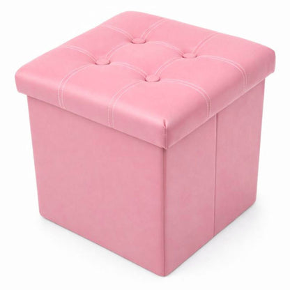 Cecaro Group Pouf Cubo Contenitore in Ecopelle Cecaro Group – 38x38 cm – Seduta Imbottita con Baule Salvaspazio – Trapuntato con Bottoni – Vari Colori