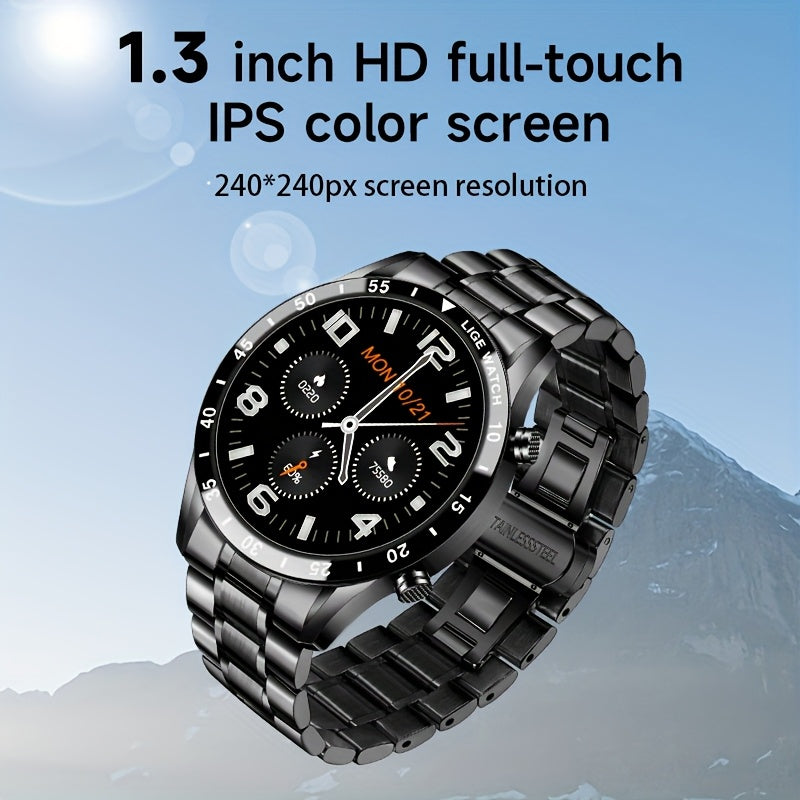 Orologio Intelligente LIGE con Schermo Touch Completo da 3,53 cm. Funzione di Controllo Musicale/Avviso Informazioni Chiamate/Conteggio Calorie. Orologi da Polso Sportivi Multifunzionali per Esterni per Android e iPhone. Adatto per Regali a Uomini