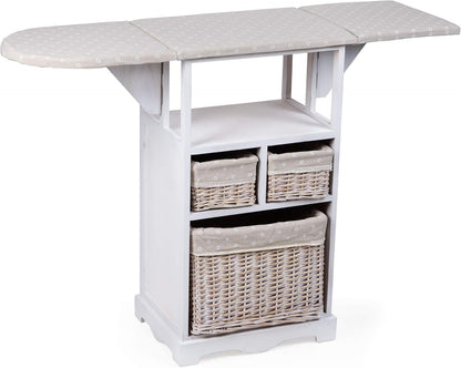 Baroni Home Mobile da Stiro con ASSE Ripiegabile, adatto per lavanderia, organizzazione, in legno