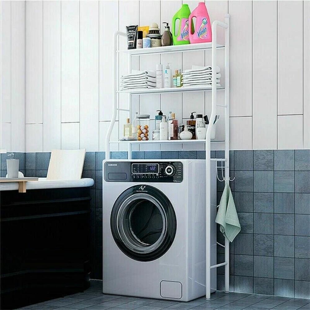 Scaffale per Lavatrice Organizer Bagno Salvaspazio con Mensole per Lavanderia e WC Rack Multifunzione