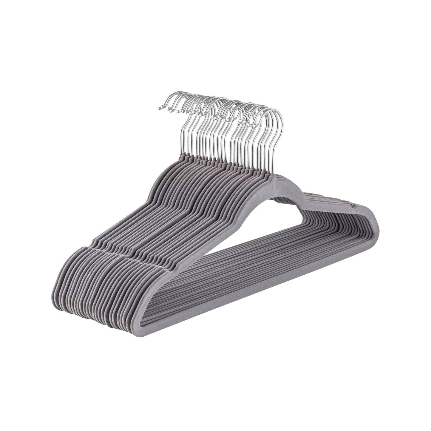 Baroni Home Grucce in Velluto Salvaspazio 44,5 cm – Appendiabiti Antiscivolo con Gancio in Oro o Argento – Design Elegante e Ultra Sottile, Ideali per Vestiti, Camicie, Cappotti – Alta Capacità di Carico – Set da 20 o 50 Pezzi per Organizzare al Meglio il