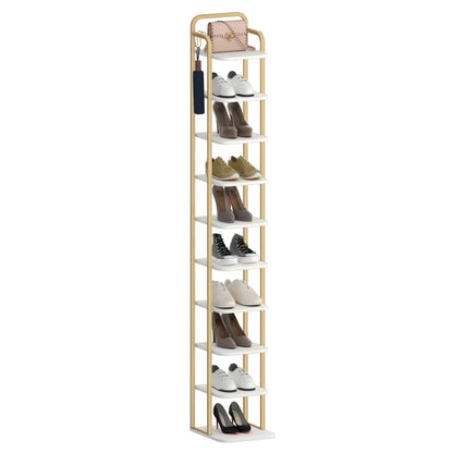 Scarpiera verticale, organizzatore per scarpe, torre portascarpe salvaspazio, autoportante, regolabile, 10 ripiani