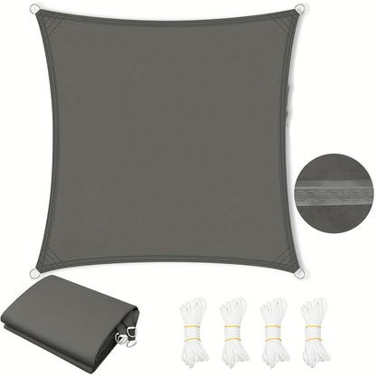 1pezzo 95% Protezione UV Parasole Vela - Tessuto HDPE Resistente con Doppia Rafforzazione delle Estremità, Resistente alle Lacerazioni, Facile da Installare con Corda Inclusa per Giardino, Patio, Balcone, Campeggio e Picnic - Grigio Profondo, Parasole Vel