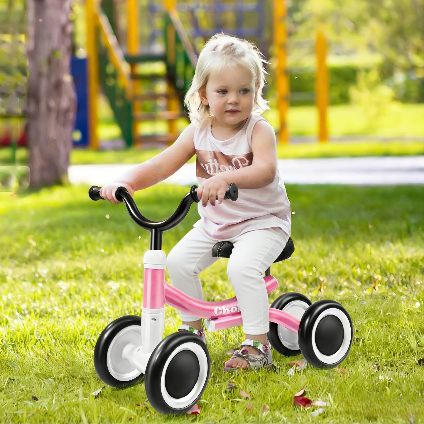 Bicicletta senza pedali per bambini e bambine - Robusto telaio in lega e grande ruota posteriore, bicicletta da allenamento leggera con ruota antiscivolo simile a un pneumatico ammortizzato (senza freni) - Prima bicicletta da equilibrio per interni/estern