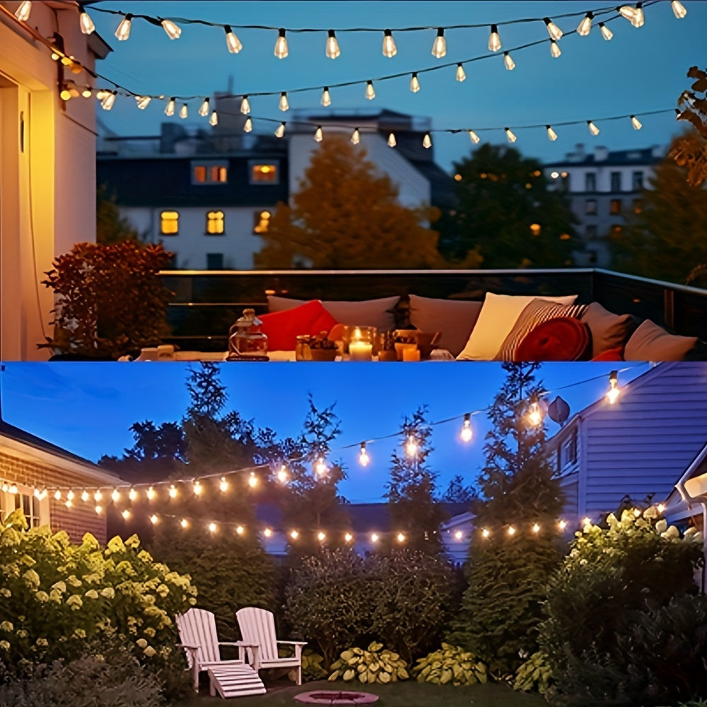 LECLSTAR 100ft 30+2LED Luci a Stringa Solari, Luci LED da Giardino Esterno, IP65, 8 Modalità di Luce, Timer 4/6/8 Ore, Luci Fatate Solari, 15 Metri/30 Metri, Bianco Caldo, Infrangibili, Decorazione per Esterni, Terrazza, Giardino, Pub, Feste, Balcone