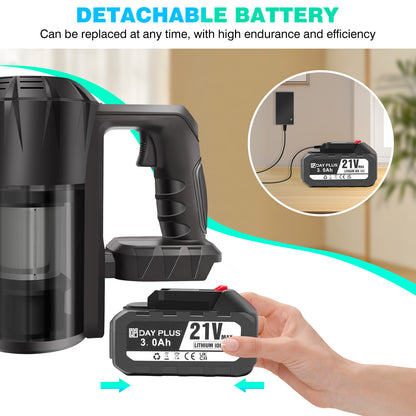 Aspirapolvere multifunzione senza sacco e senza fili, 1x o 2x batteria, aspirapolvere a bastone leggero, mocio senza fili, aspirapolvere con display a LED, autonomia, aspirapolvere verticale autoportante, aspirapolvere portatile leggero per la pulizia di