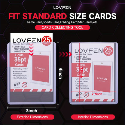 LOVFEN - 35pt Top Load per Carte - Confezione da 1000 (40x25 Pacchi) - Misura Standard 7,62x10,16 cm - Proteggi le Tue Carte da Baseball e Sportive con Queste Custodie Protettive in Plastica Trasparente e Rigida