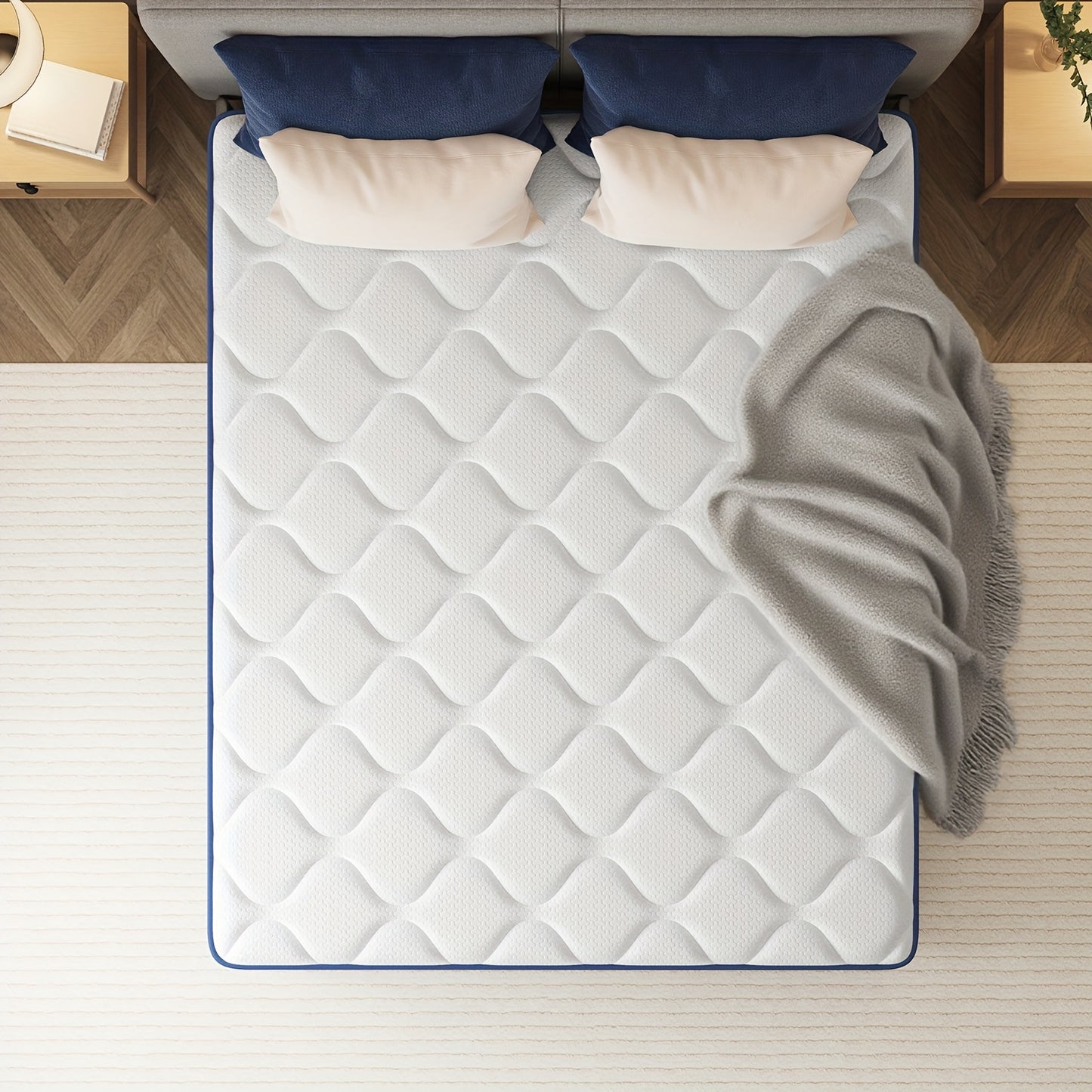 Materasso ibrido - Materasso a scomparsa 20/25 cm, molle con strato di schiuma comfort, supporto di media rigidità, tecnologia di assorbimento degli urti, superficie di sonno traspirante, pronto all'uso direttamente dalla confezione