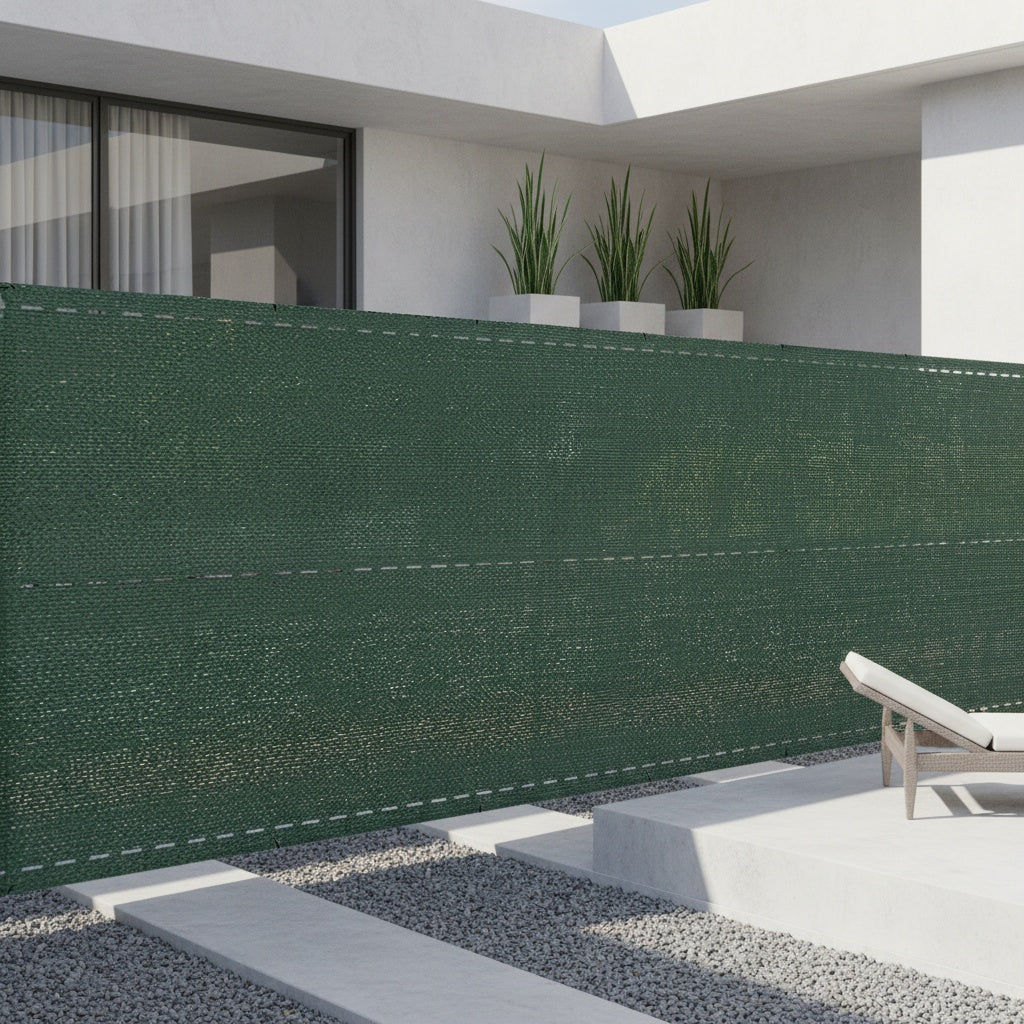 Schermo Privacy da 100 cm per Balcone, Campo Sportivo e Giardino, Rete Ombreggiante da 150 g/m² con Protezione UV e Design Antivento, Include Legacci in Verde Grigio Scuro